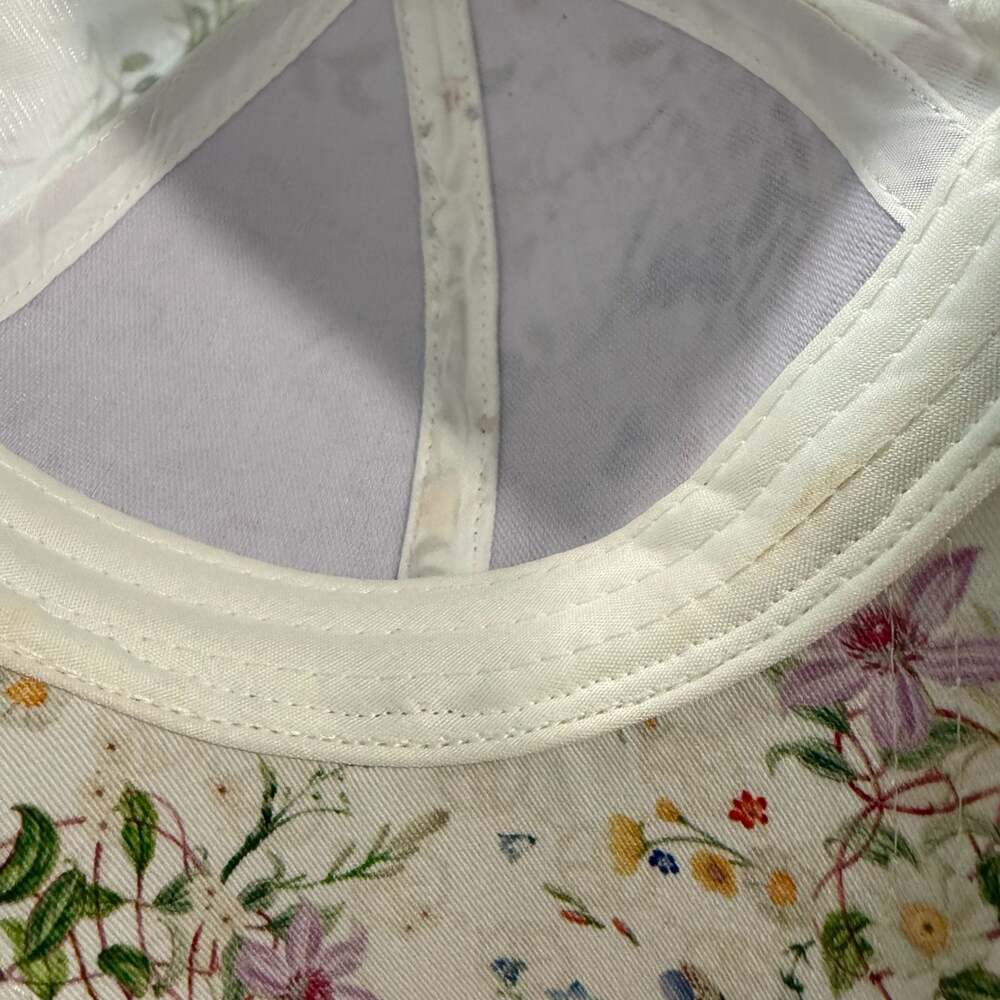 Giani Bernini Botanical Floral Print Baseball Cap Hat Adjustable White - Picture 6 of 7